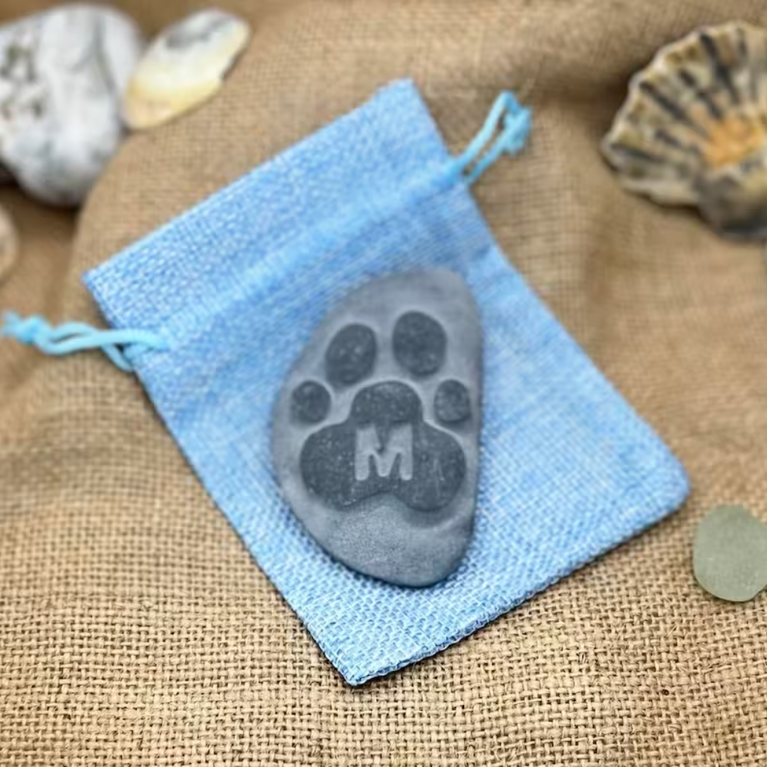 Pet Memorial Pebble - Mini Jute Gift Bag