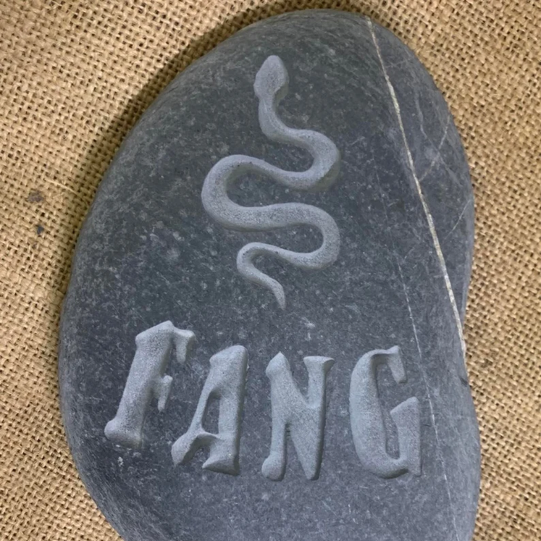 Custom Engraved Snake Memorial Stone - Silhouette & Pet Name