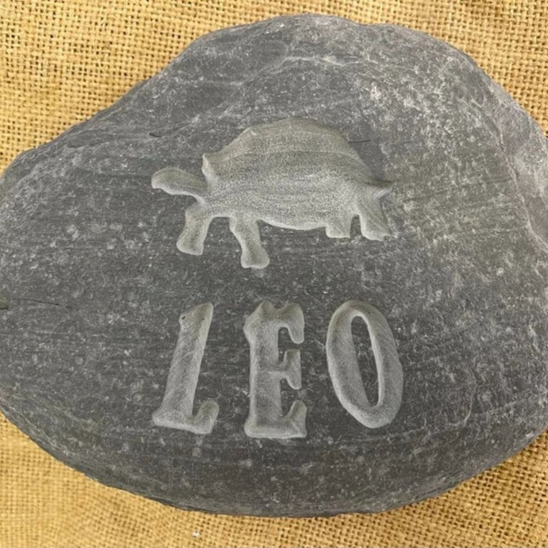 Custom Engraved Tortoise Memorial Stone - Silhouette & Pet Name