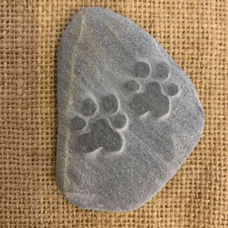 Cornish Pebble Magnet - Dog / Cat Paw Print Design