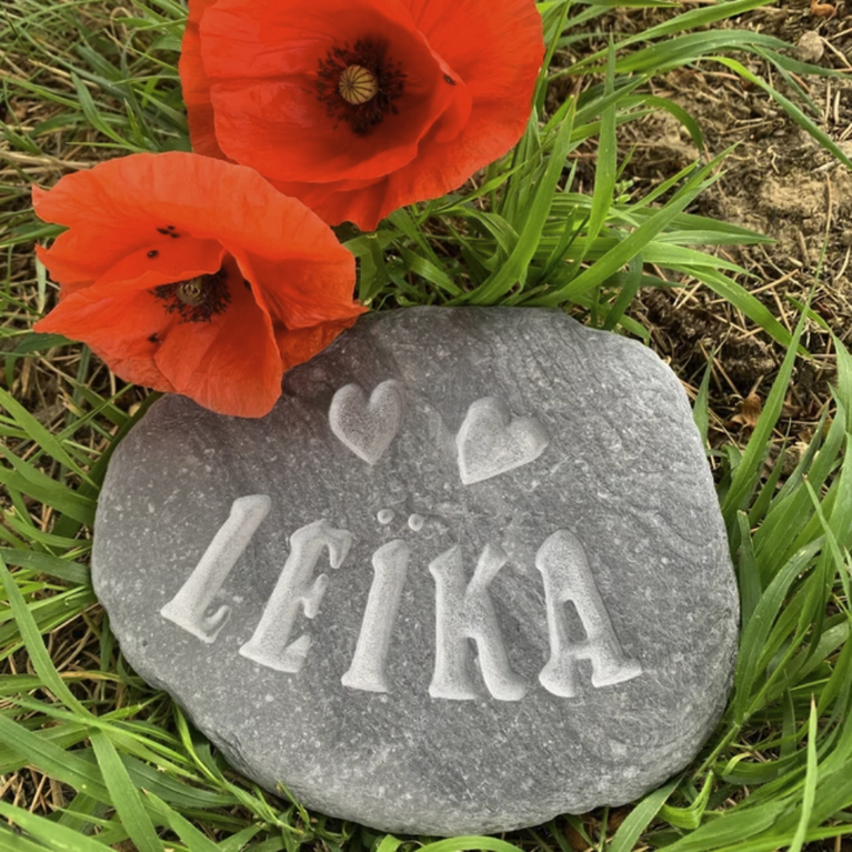 Custom Pet Name Memory Stone With Hearts