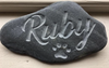 Pet Memorial Stone - Paw Print & Pet Name